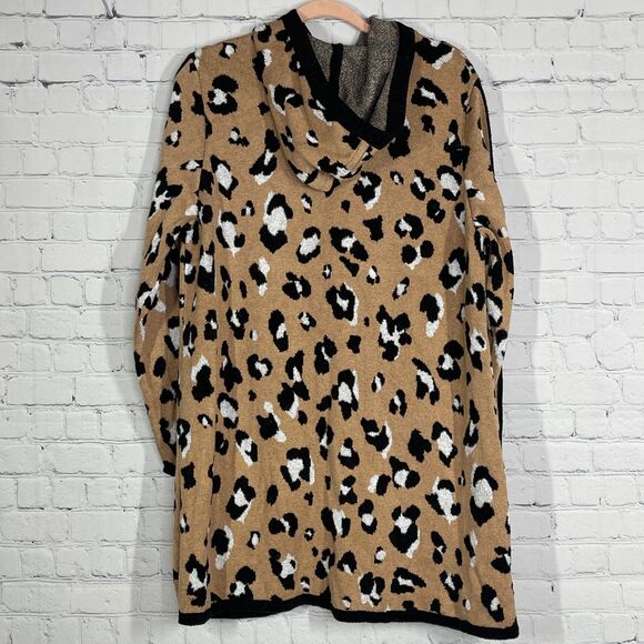 Chicos Cardigan Women XL Long Sleeve Chunky Cheetah Long Sweater Duster Cozy - Picture 3 of 12